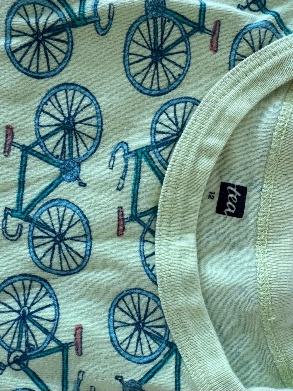 Tea Collection Bicylce Pajama Set Yellow Size 12